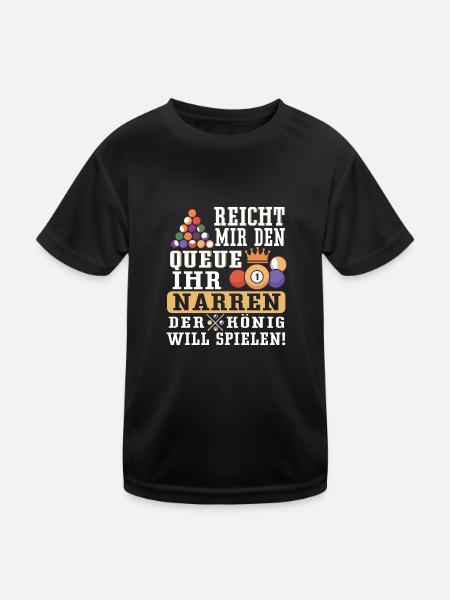 Billard-König - Snooker Pool 8 9 Ball Billard - Kinder Funktions-T-Shirt - Schwarz - Vorne