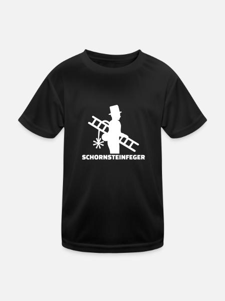Schornsteinfeger - Kinder Funktions-T-Shirt - Schwarz - Vorne