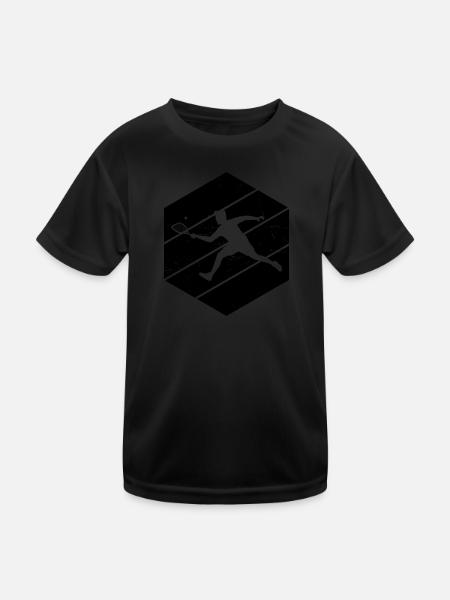 Pickleball Pickleball Play Men's Racquetball - Kids Functional T-Shirt - black - Front