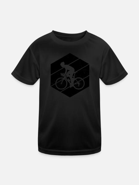 Road Cyclist Road Bike Road Bike Road Cycling - Kids Functional T-Shirt - black - Front