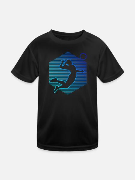 Joueur de volley-ball Volley-ball - T-shirt sport Enfant - noir - Devant