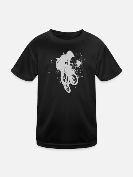 Radfahren bmx jungen Damen bmx fahrrad bmx - Kinder Funktions-T-Shirt - Schwarz - Vorne