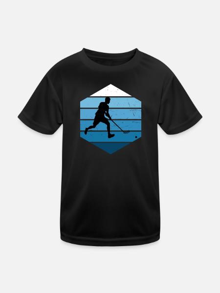 Floorball Unihockeyspielen Damen Unihockey - Kinder Funktions-T-Shirt - Schwarz - Vorne