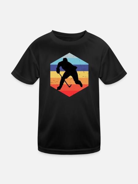 Ice Hockey Eishockey Damen Eishockey Spieler - Kinder Funktions-T-Shirt - Schwarz - Vorne