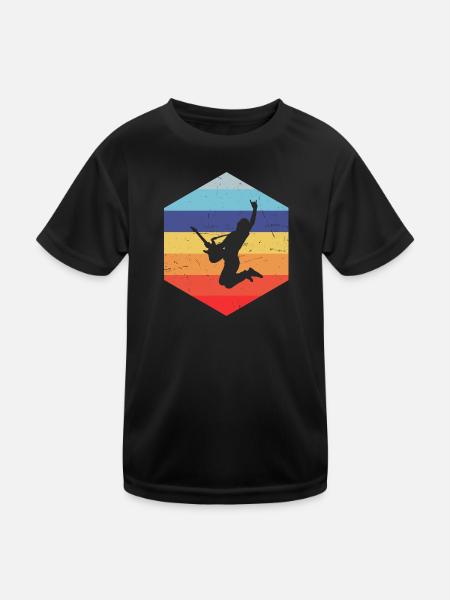 guitare acoustique guitare électrique guitare électronique - T-shirt sport Enfant - noir - Devant