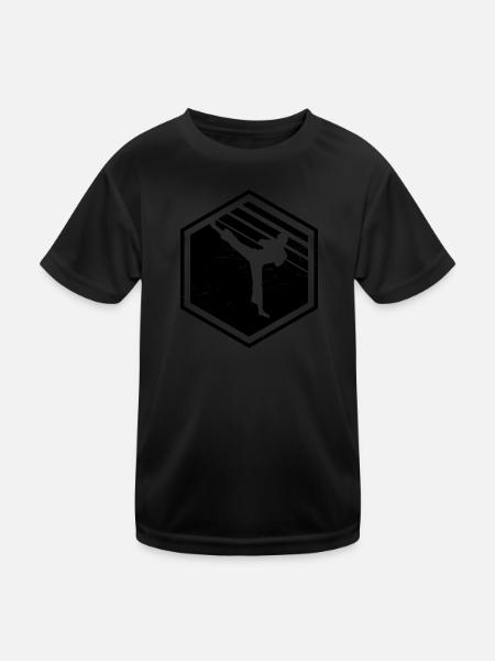 Boxe Kickboxeur Kickboxing Boxe masculine - T-shirt sport Enfant - noir - Devant