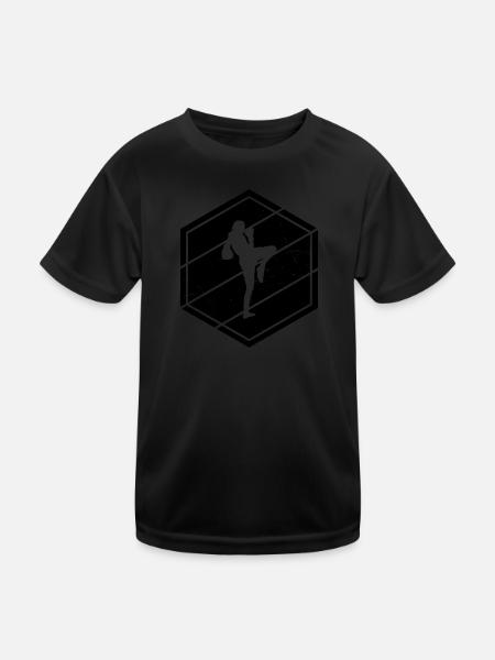 Boxe Thaï Femmes Boxe Thaï Hommes Boxeur Thaï Muay Thai - T-shirt sport Enfant - noir - Devant