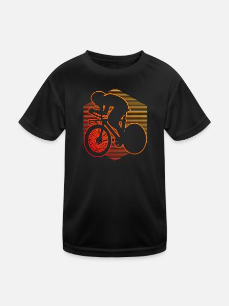 Rennradfahrer Rennradfahren Herren Rennrad - Kinder Funktions-T-Shirt - Schwarz - Vorne