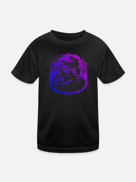 Free Dive Scuba Diving Diving Ladies Scuba Diving - Kids Functional T-Shirt - black - Front