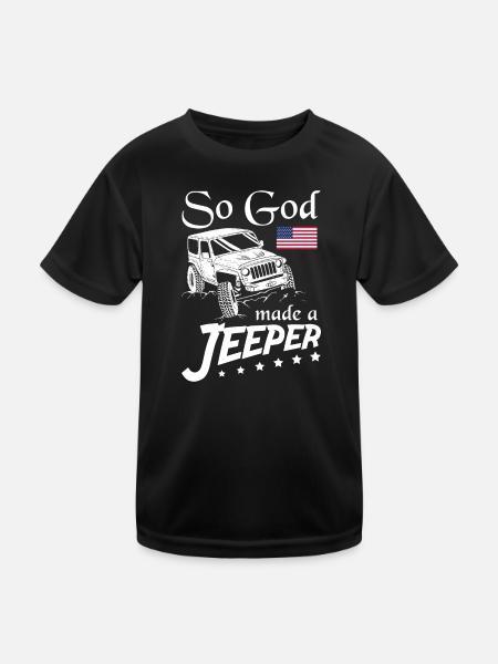 So God ade a Jeeper - Kids Functional T-Shirt - black - Front