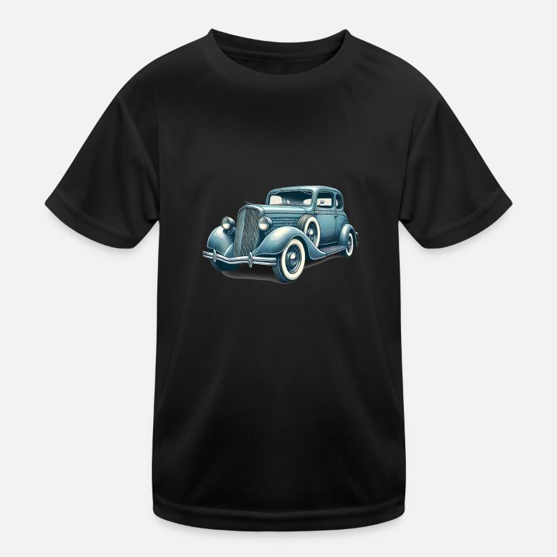 Oldtimer Oldtimer Illustration - Kinder Funktions-T-Shirt - Schwarz