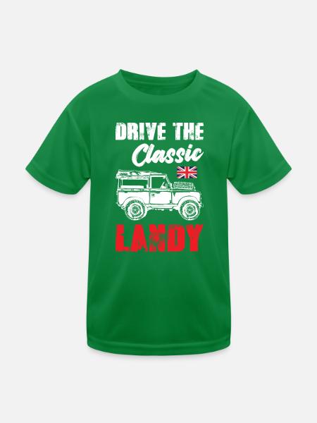 Drive The Classic Landy - Kinder Funktions-T-Shirt - Kelly Green - Vorne