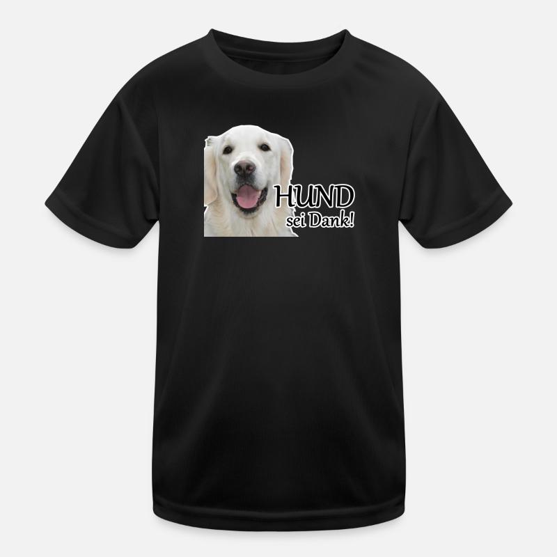 Hund sei Dank Tier Haustier Hunde Spruch Geschenk - Kinder Funktions-T-Shirt - Schwarz