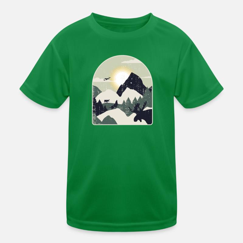Nature Forest Mountains Hiking Kids Functional T-Shirt