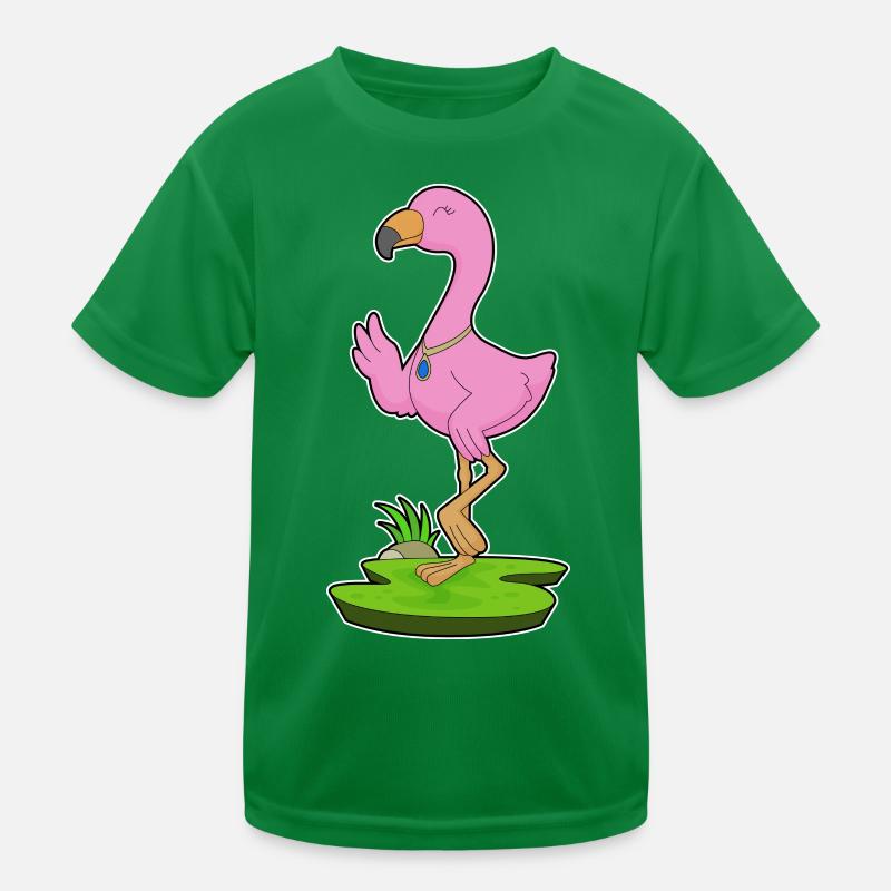 Flamingo Halskette Kinder Funktions-T-Shirt