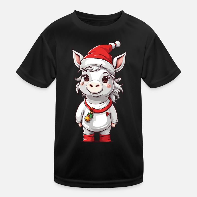 Conception de Noël de chevaux mignons de poney d’hiver T-shirt sport Enfant