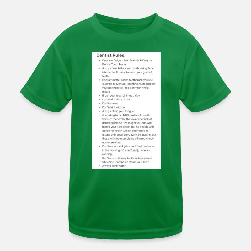 Dentist Rules Kids Functional T-Shirt