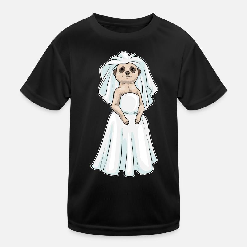Erdmännchen Braut Schleier Hochzeit Kinder Funktions-T-Shirt