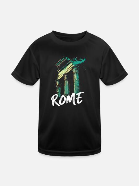 Rom, historische Stadt - Kinder Funktions-T-Shirt - Schwarz - Vorne
