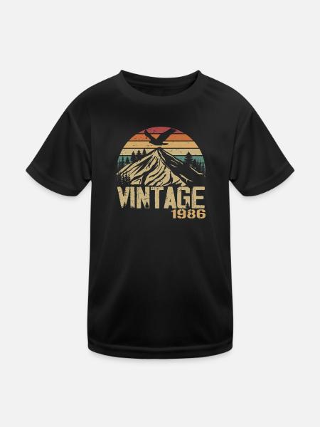 Vintage 1986 Cadeau Anniversaire 1986 Retro 1986 - T-shirt sport Enfant - noir - Devant