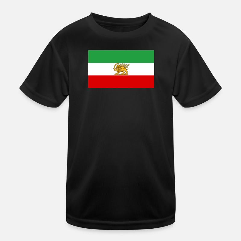 Lion and Sun Iran Flag Kids Functional T-Shirt