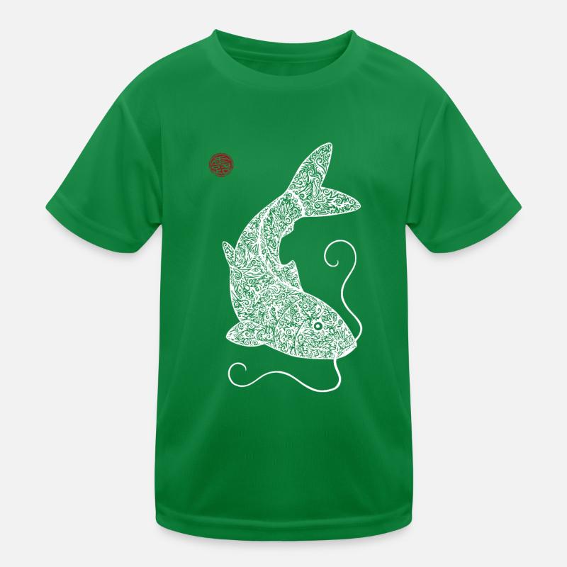 Koi Motif Carpe Blanc T-shirt sport Enfant