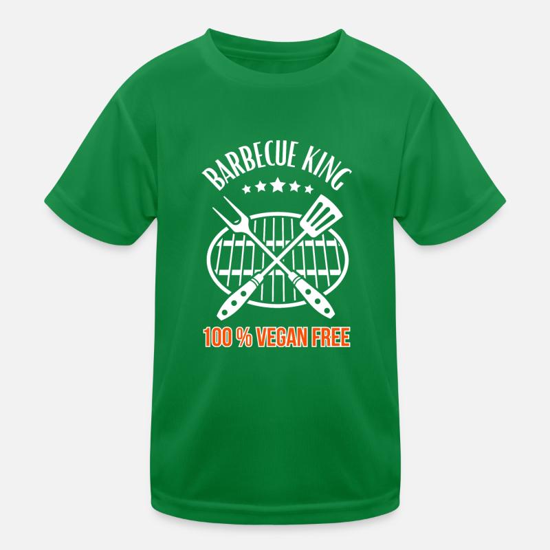Barbecue King -100% Vegan Free - Grill & BBQ Kids Functional T-Shirt
