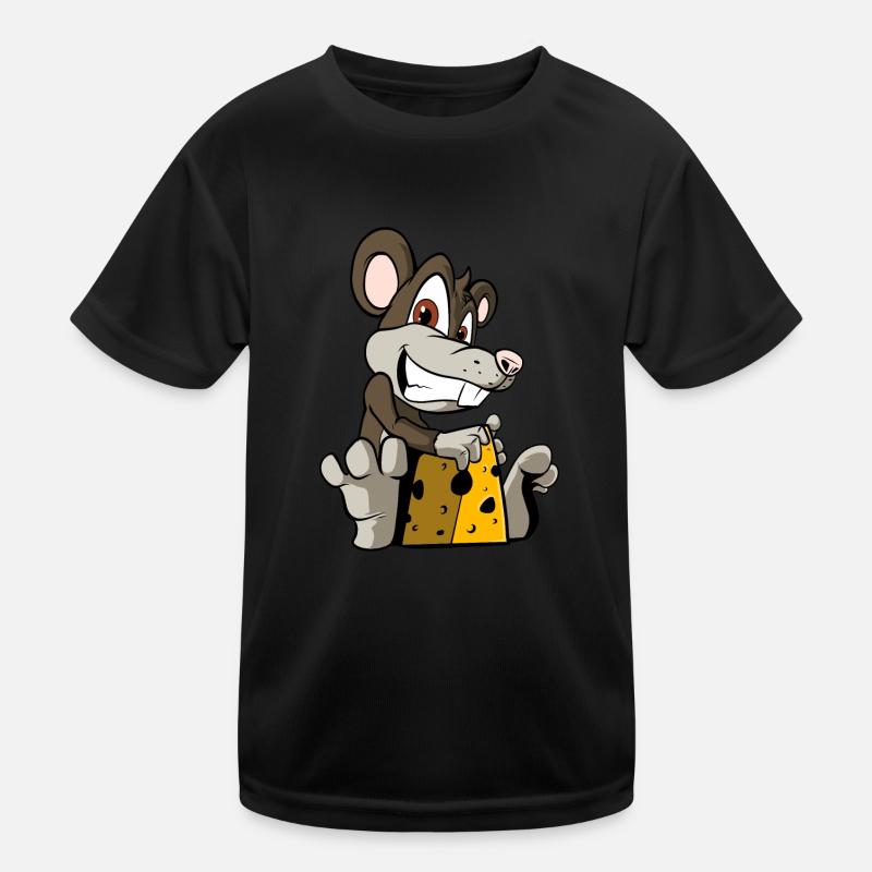 Drôle de souris de dessin animé avec du fromage T-shirt sport Enfant