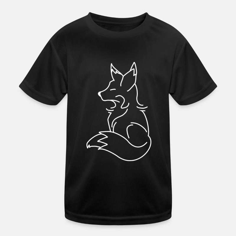 Fuchs - Kinder Funktions-T-Shirt - Schwarz