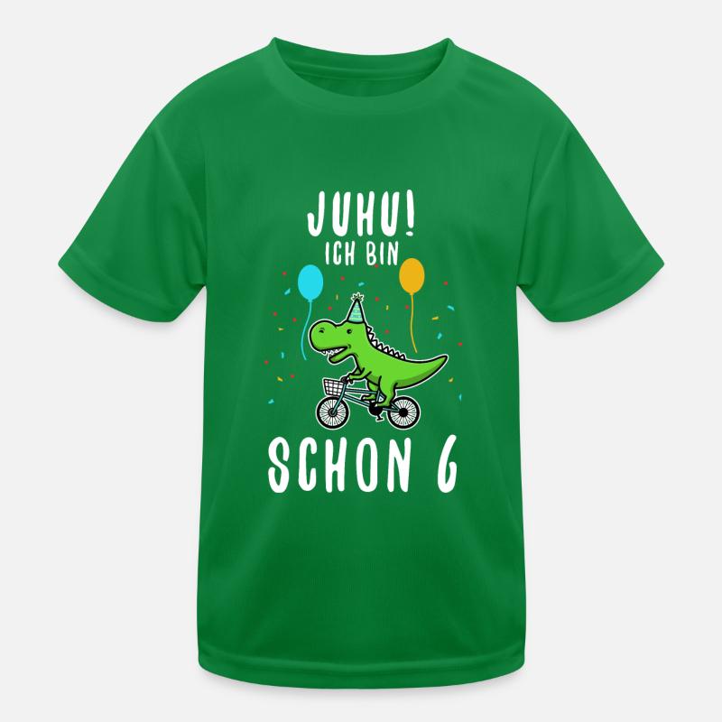 Ich bin schon 6 Dino Kinder Funktions-T-Shirt
