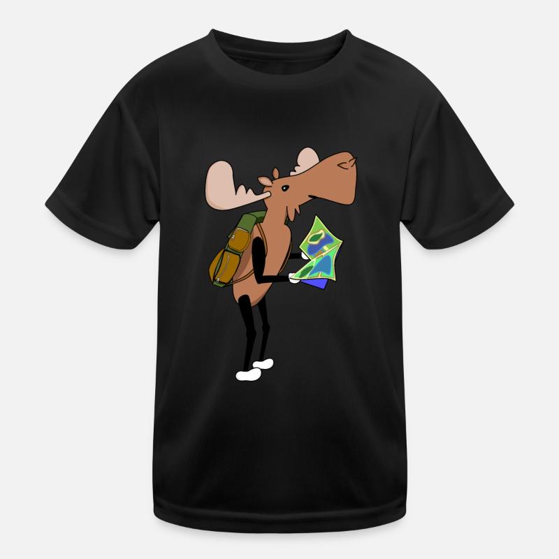 Elch Comic Wandern Karte Kinder Funktions-T-Shirt