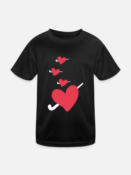hockey sur gazon hockey hockey passion hockey sur gazon - T-shirt sport Enfant - noir - Devant