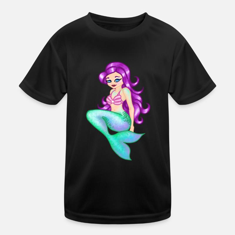 Meerjungfrau Nixe Glitzer Kinder Funktions-T-Shirt