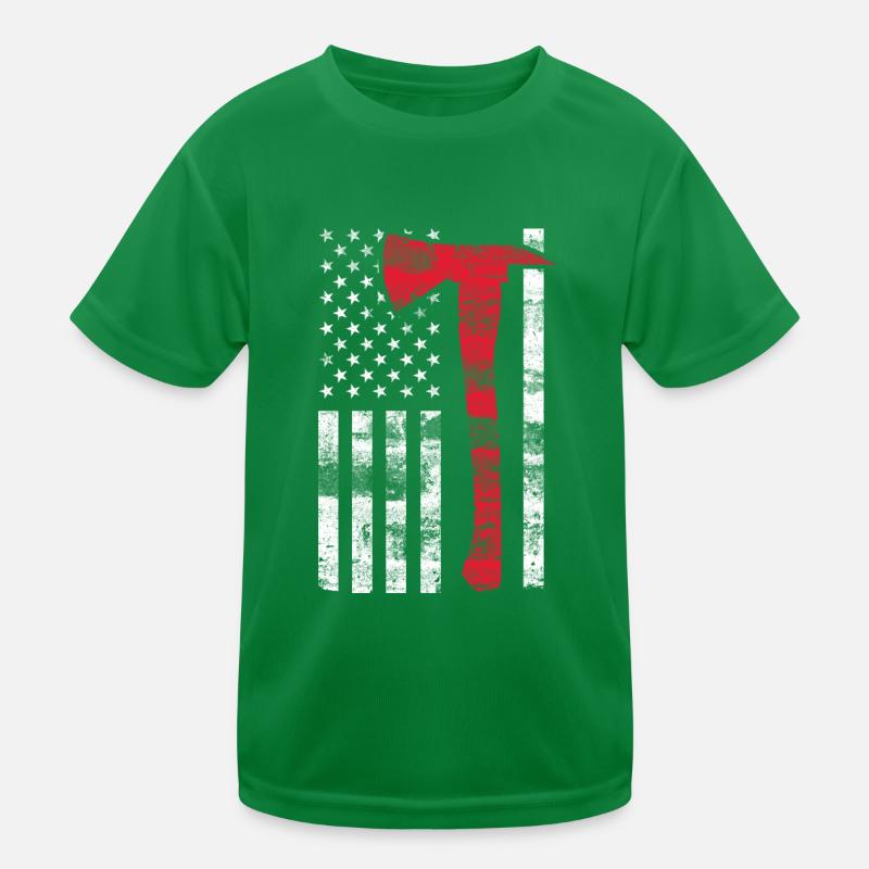 Fireman Axe – Fire Department Patriot Firefighter Kids Functional T-Shirt