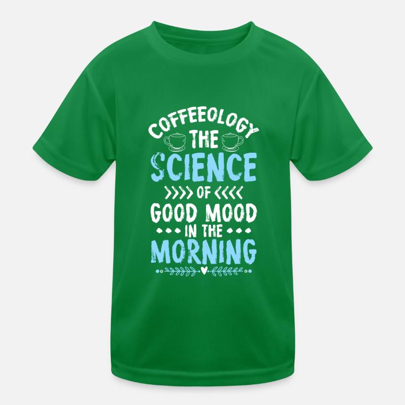 Coffee Bean Cup Early Riser Kids Functional T-Shirt