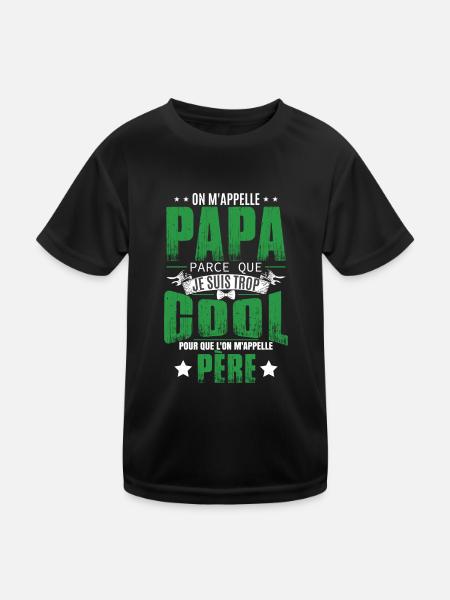 Drôle Fête Des Pères Papa - T-shirt sport Enfant - noir - Devant