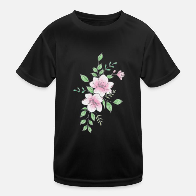 Weiße rosa Blume Kinder Funktions-T-Shirt