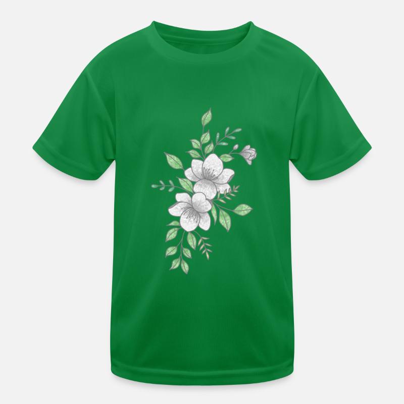 White and gray flower Kids Functional T-Shirt