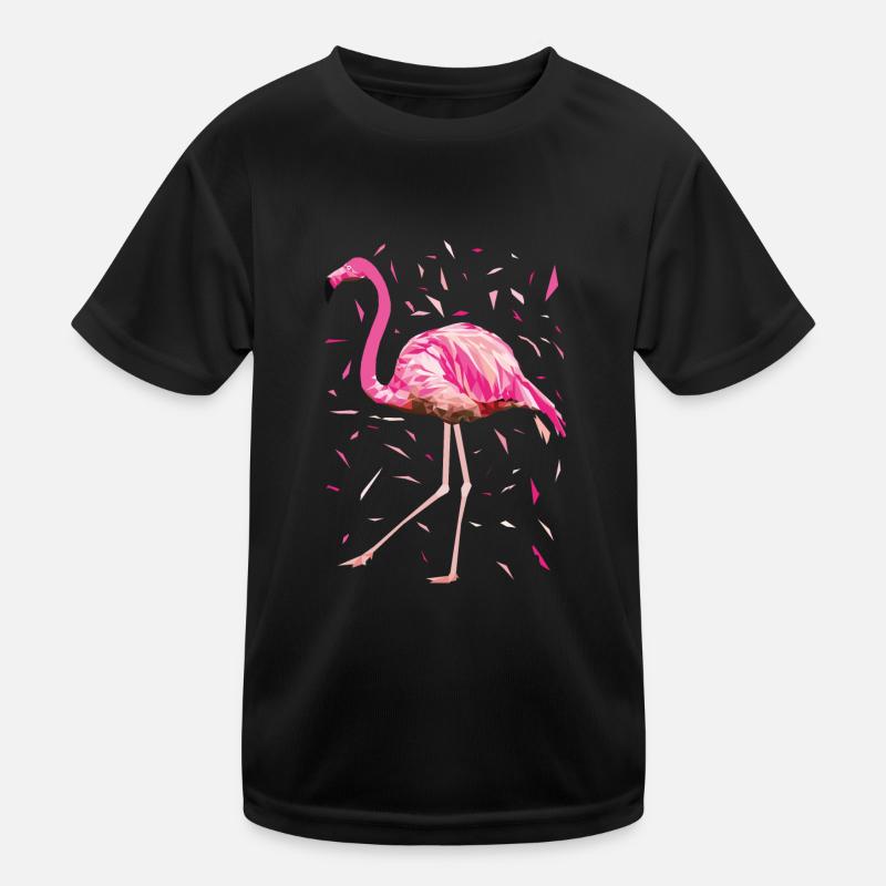 Flamingo Poly Federn pink rosa Vogel Sommer Kinder Funktions-T-Shirt