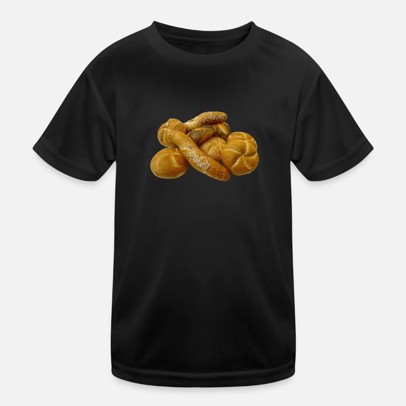 brot broetchen crossaint baecker baguette bread bu Kinder Funktions-T-Shirt