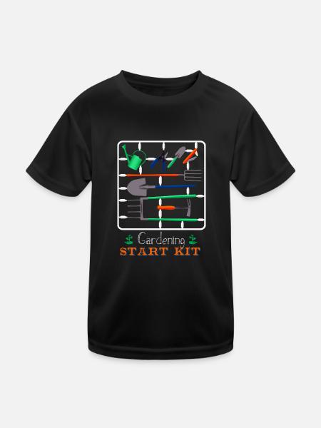 Gardening start kit - Kids Functional T-Shirt - black - Front