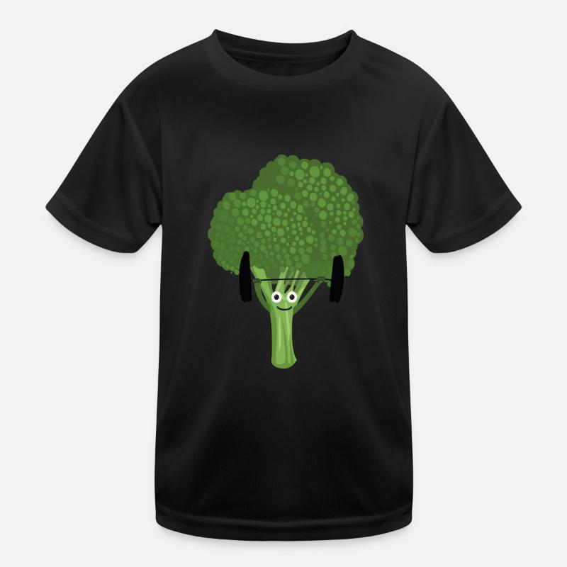 Athlete Broccoli,Lifting Weights, Broccoli Kids Functional T-Shirt