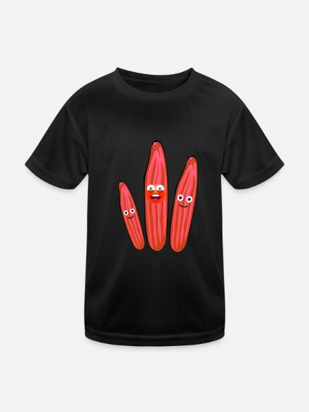 Concombre,Concombre de fête,Concombre Rieur - T-shirt sport Enfant - noir - Devant
