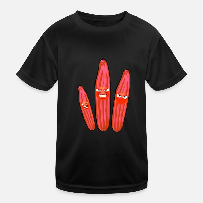 Wütende Gurke, Gurken, Comic, Gurke - Kinder Funktions-T-Shirt - Schwarz