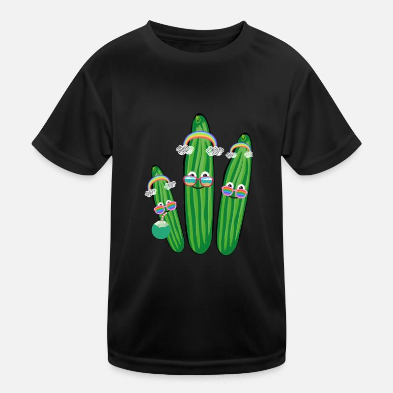 Cucumber Trio,Cucumber,Cucumber,Rainbow,Sunglasses Kids Functional T-Shirt