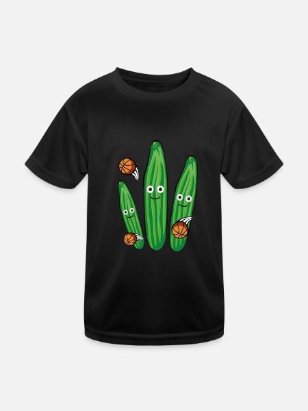 Cucumbers, Basketball, Basketball, Trio - Kids Functional T-Shirt - black - Front