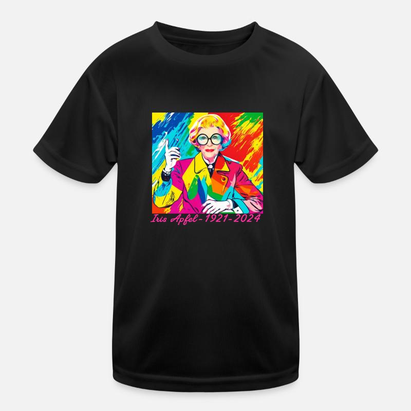 Illustration, bunt, Graffiti, Iris Apfel Kinder Funktions-T-Shirt