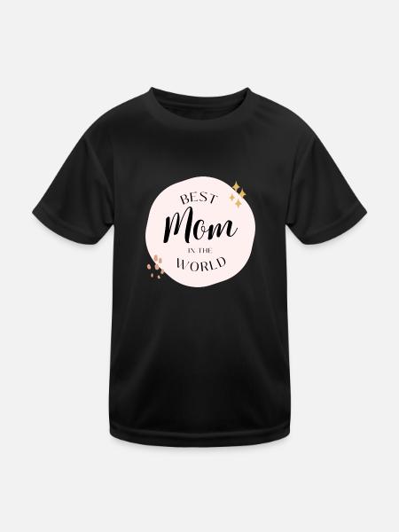 Best mom in the world - Kinder Funktions-T-Shirt - Schwarz - Vorne