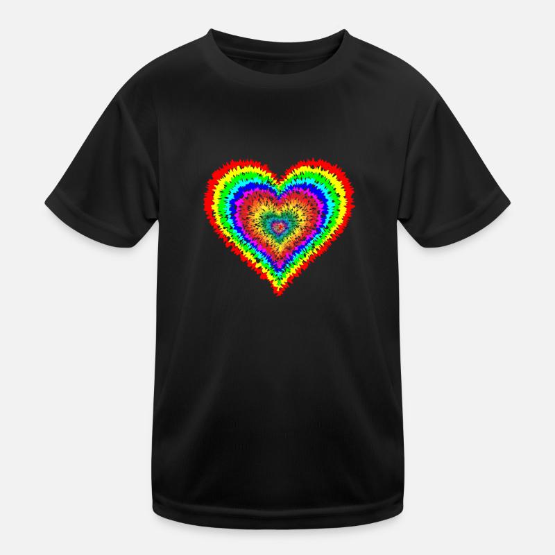 Rainbow Heart - Kids Functional T-Shirt - black