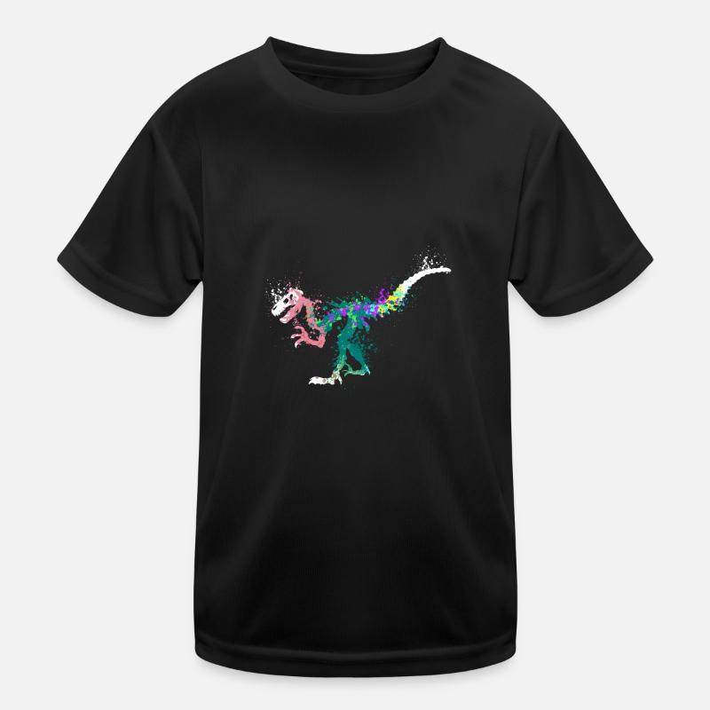 Splash art Dinosaur velociraptor skeleton Kids Functional T-Shirt